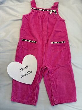 Gymboree - 12-18M - Pink Corduroy Kids Overalls